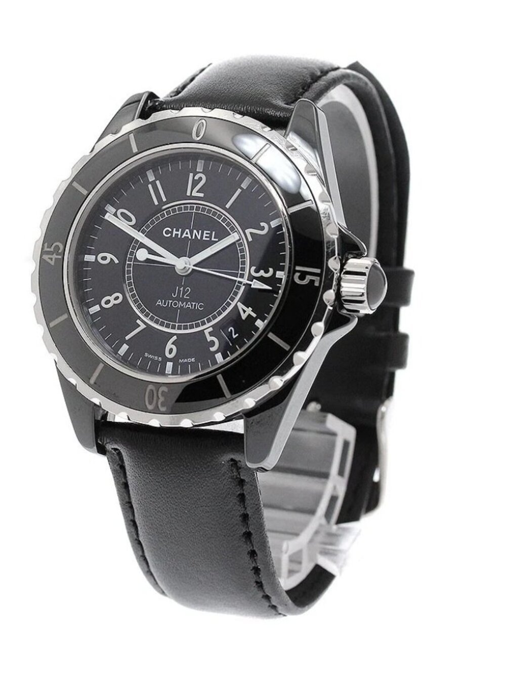 CHANEL J12 H0685 Black Ceramic 38MM Date black Dial Automatic Men's Watch_956840